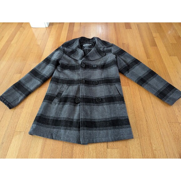Carbon Jacket Mens Size S Wool Blend Plaid Quilted Lining Gray/black Button up - Picture 3 of 15